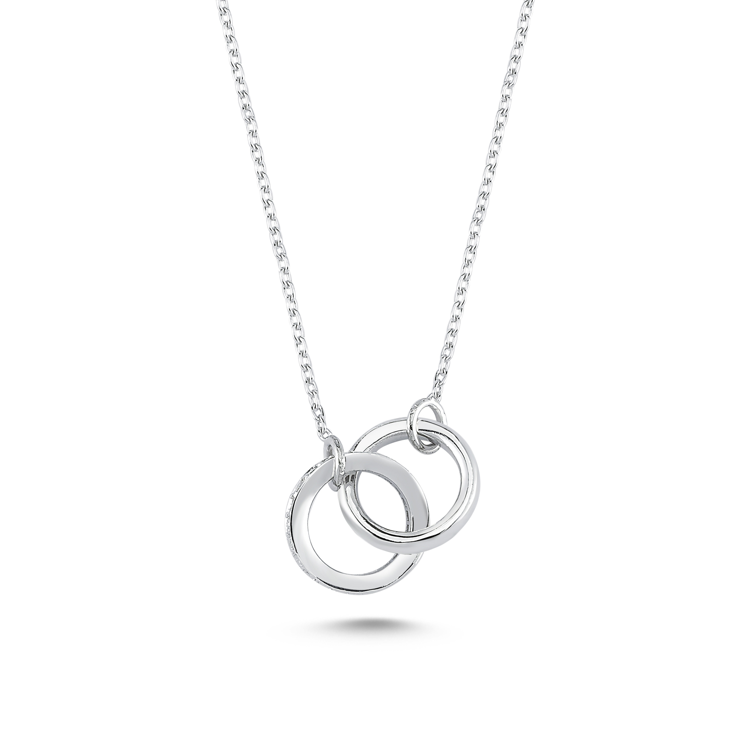 Double Ring Diamond Necklace