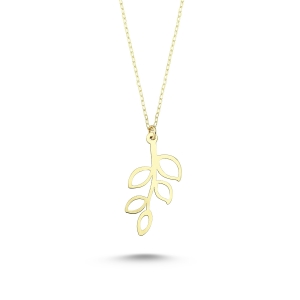 Olive Tree Branch Gold Necklace