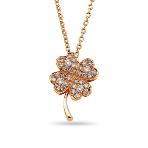 Clover Lucky Charm Diamond Necklace