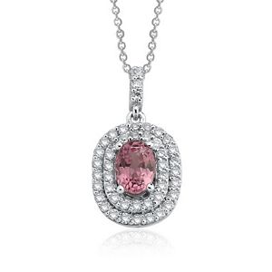 Pink Sapphire & Round Brilliant Diamond Necklace
