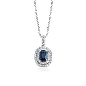 Sapphire & Round Brilliant Diamond Necklace