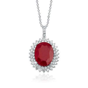 Ruby & Round Brilliant Diamond Necklace