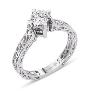 0.62 Carat Solitaire Round Brilliant Diamond Ring