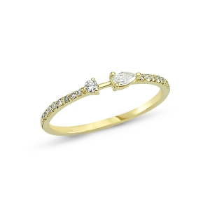 Pear and Brilliant Diamond Ring