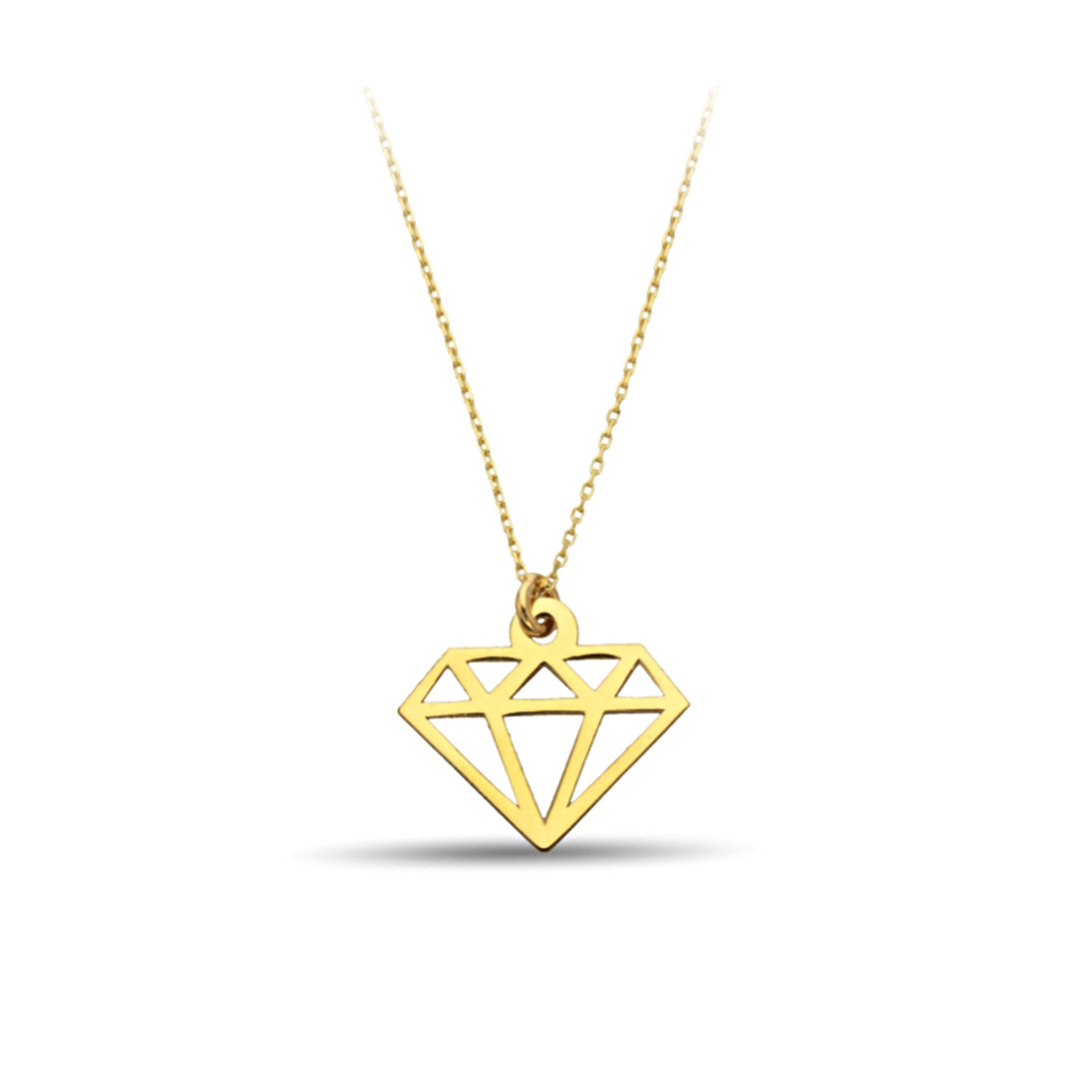Diamond Detail Gold Necklace
