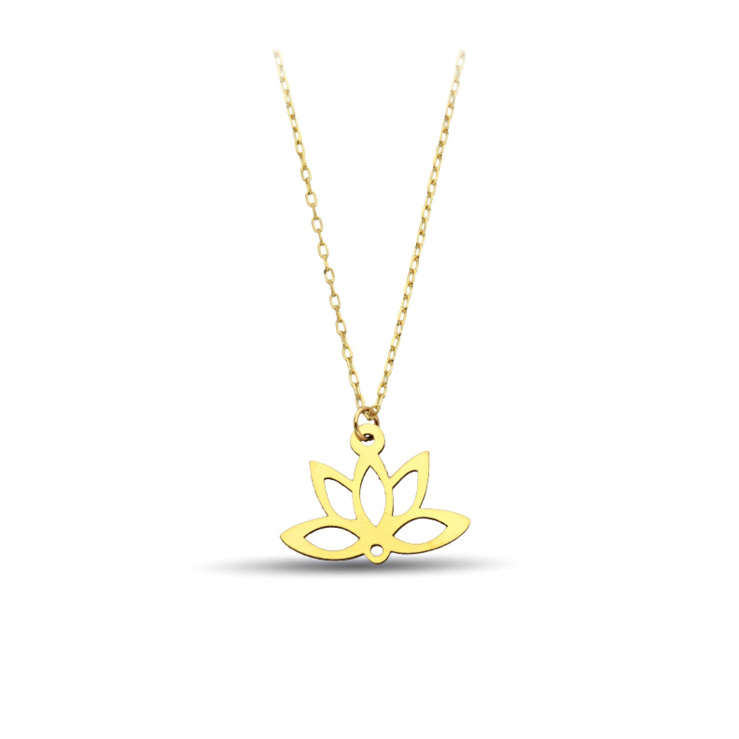 Lotus Çiçeği Altın Kolye