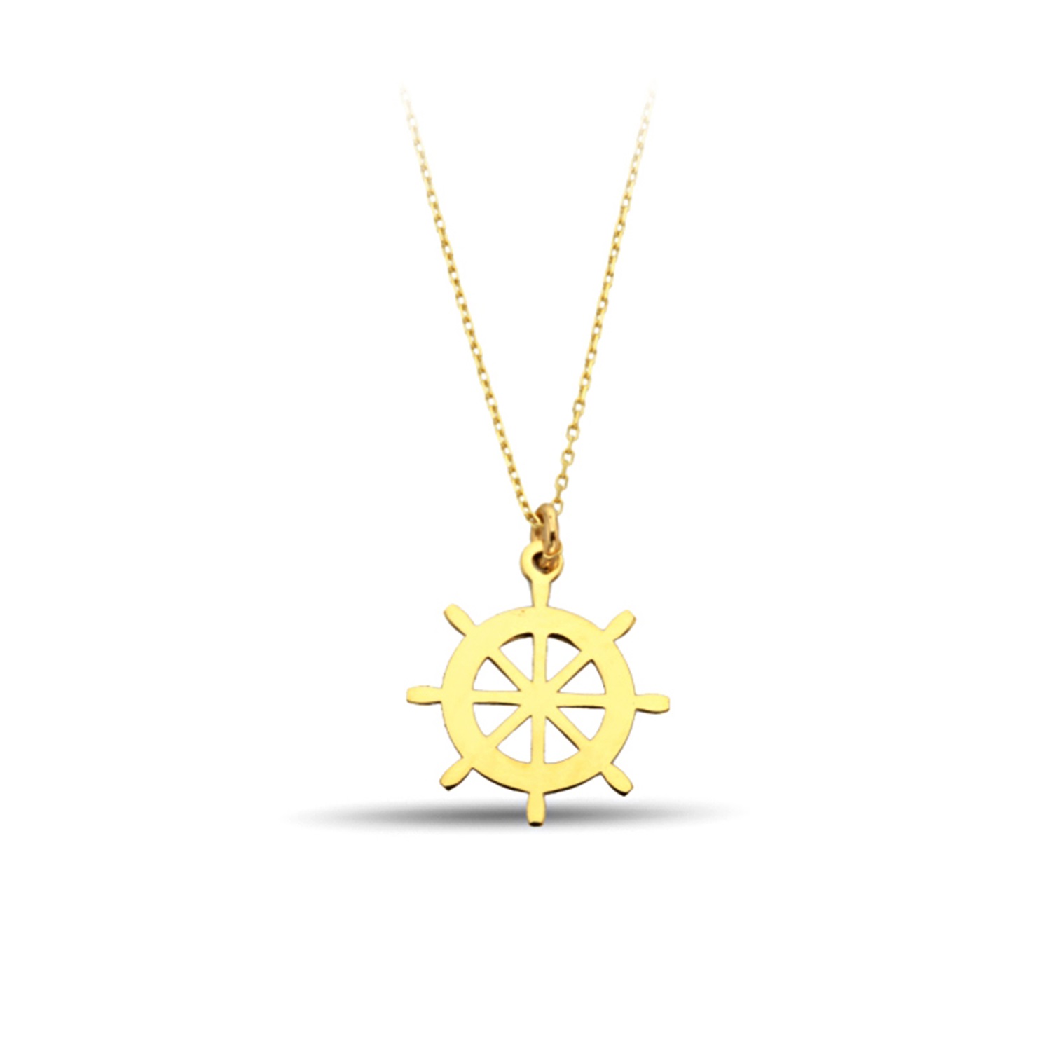 Ship Rudder Gold Necklace