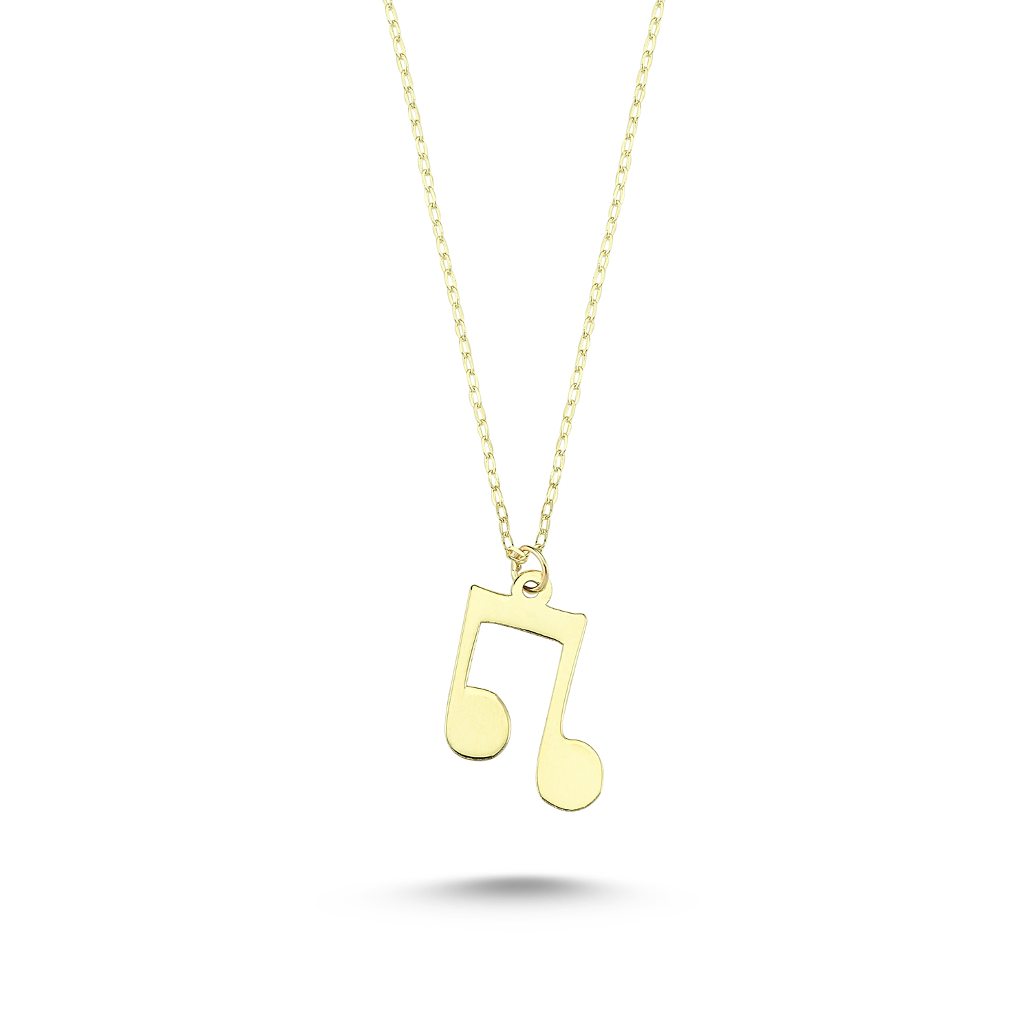 Faith Sterling Silver Sterling Silver Part CZ Treble Clef Music Note  Necklace 25x9mm, 16-18