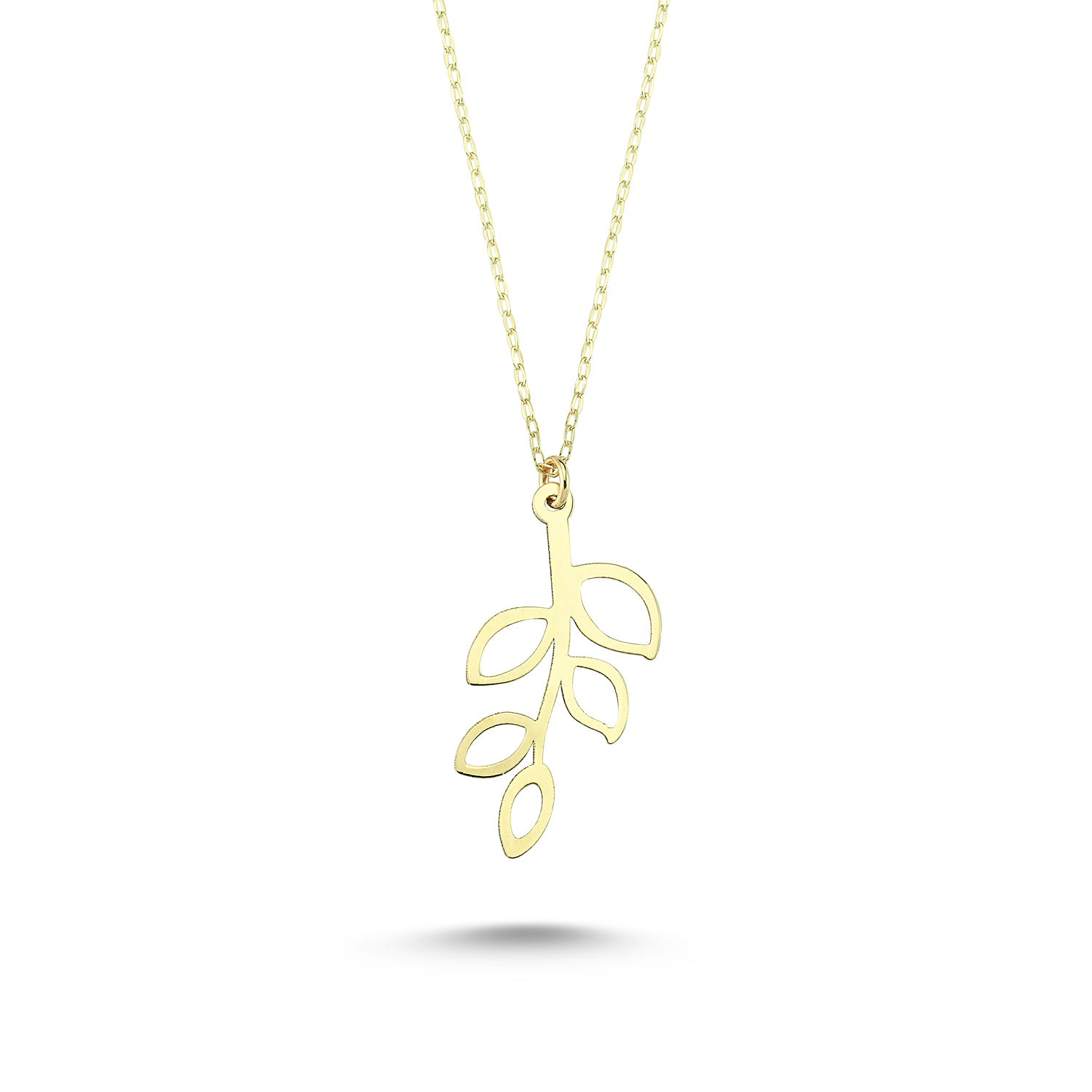 Olive Tree Branch Gold Necklace