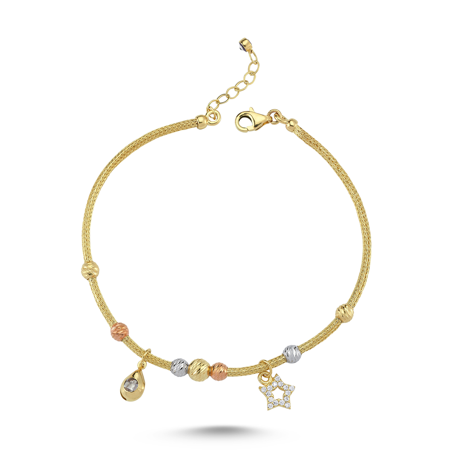 Zirconia Stoned Star Gold Bracelet