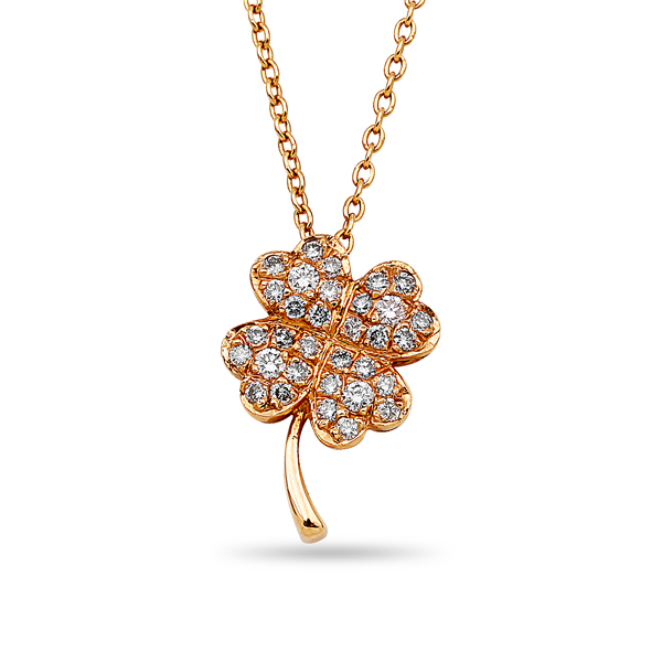 Clover Lucky Charm Diamond Necklace