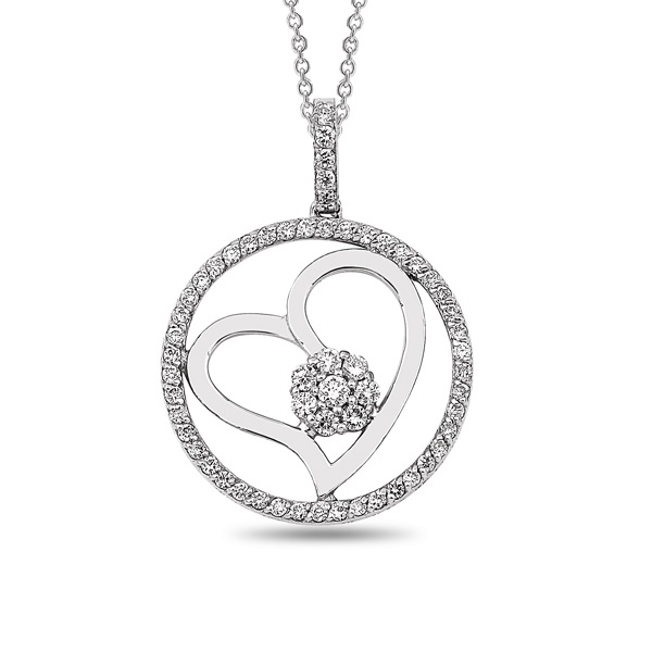 Round Brilliant Heart Necklace