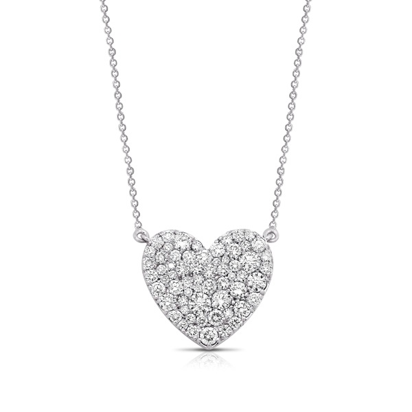 Round Brilliant Diamonds Heart Necklace