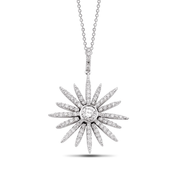 Round Brilliant Diamond Star Necklace