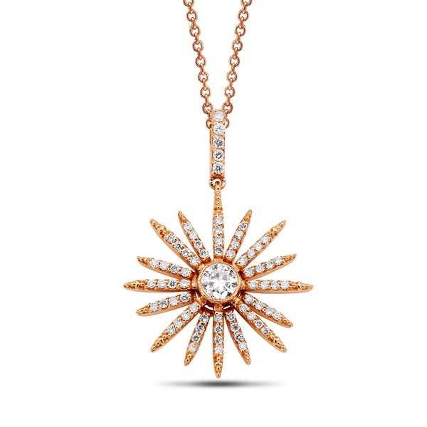 Round Brilliant Diamond Star Necklace