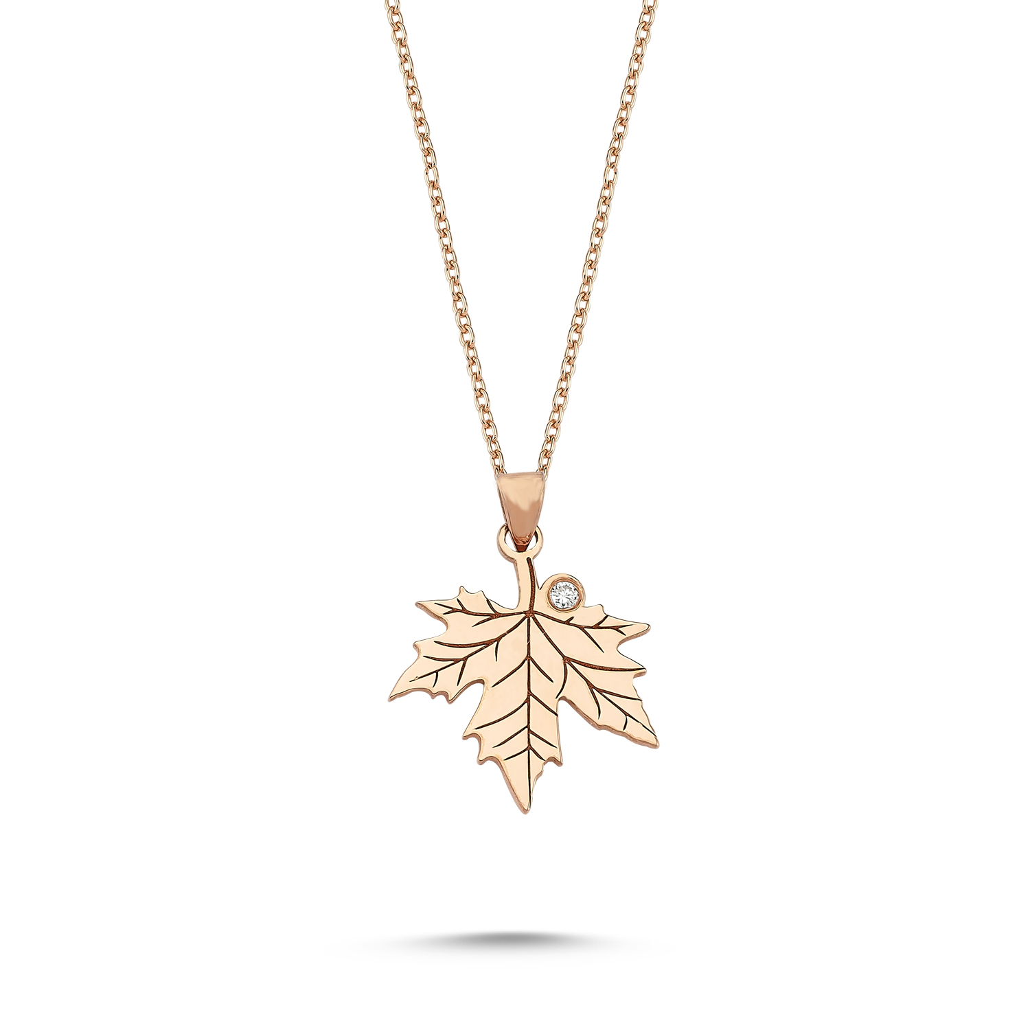 Brilliant Diamond Leaf Necklace