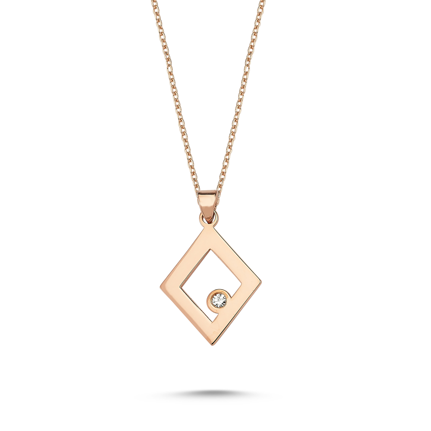 Brilliant Diamond Square Necklace