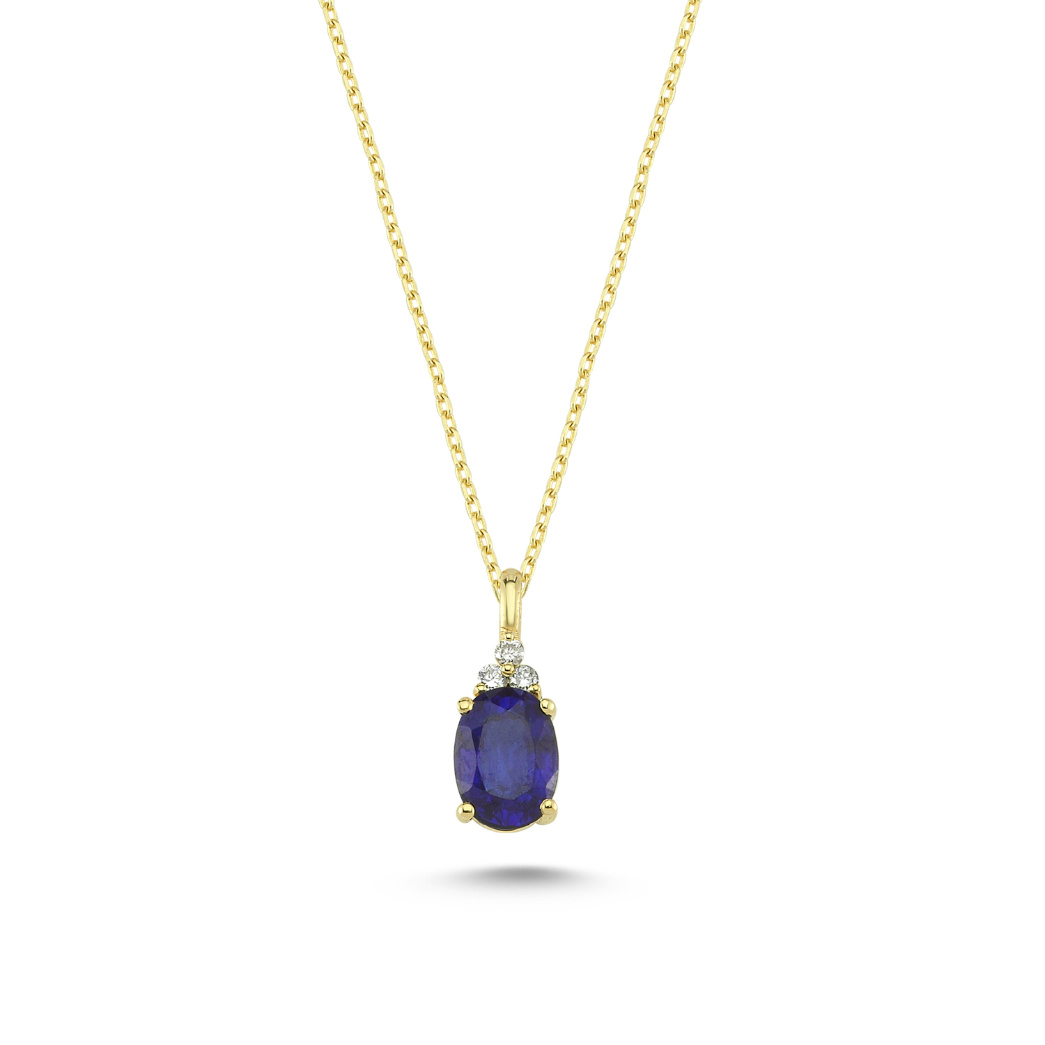 Diamond and Oval Sapphire Necklace