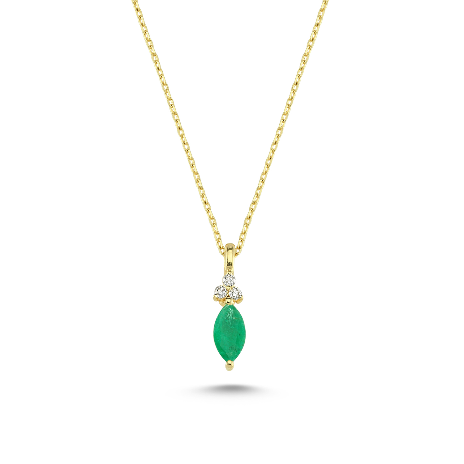 Diamond and Marquise Emerald Necklace