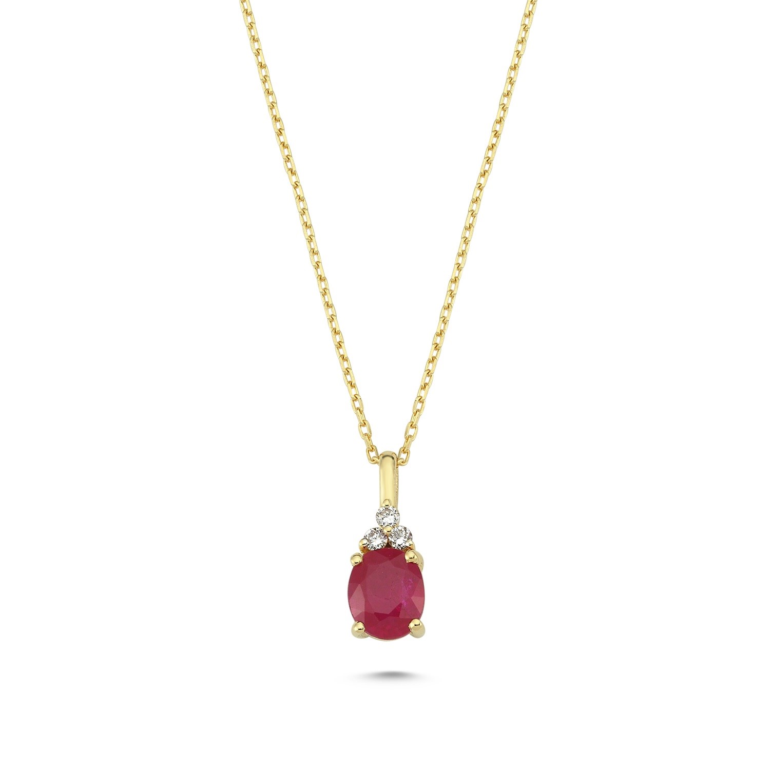 Diamond and Oval Ruby Necklace