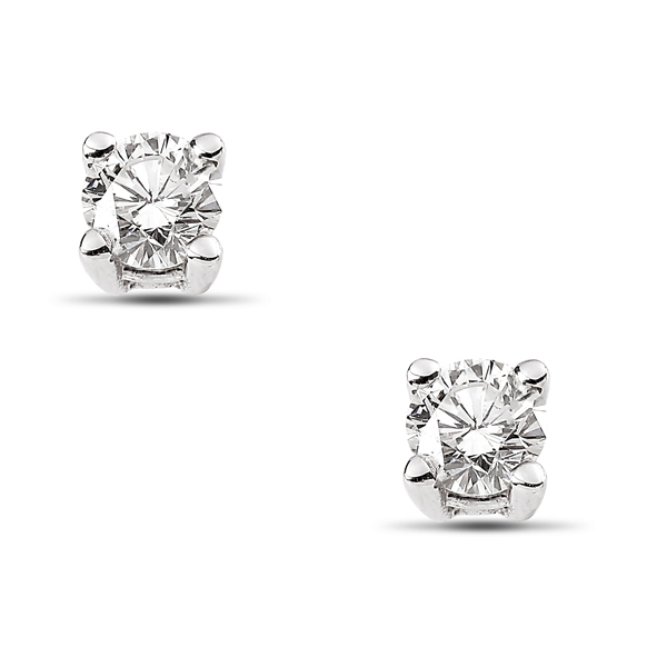 0.64 Carat Solitaire Round Brilliant Diamond Earrings