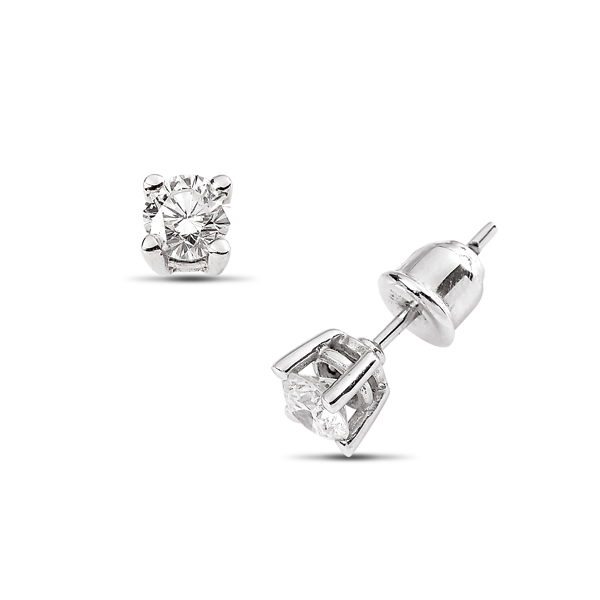 0.33 Carat Solitaire Round Brilliant Earrings