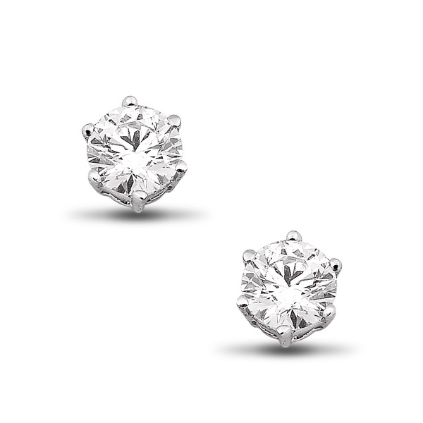 1.21 Carat Solitaire Round Brilliant Diamond Earrings