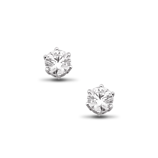 0.67 Carat Solitaire Round Brilliant Diamond Earrimgs