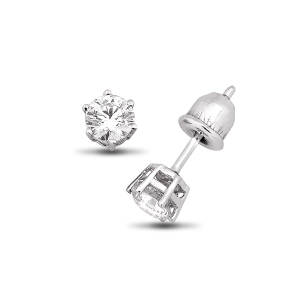 0.67 Carat Solitaire Round Brilliant Diamond Earrimgs