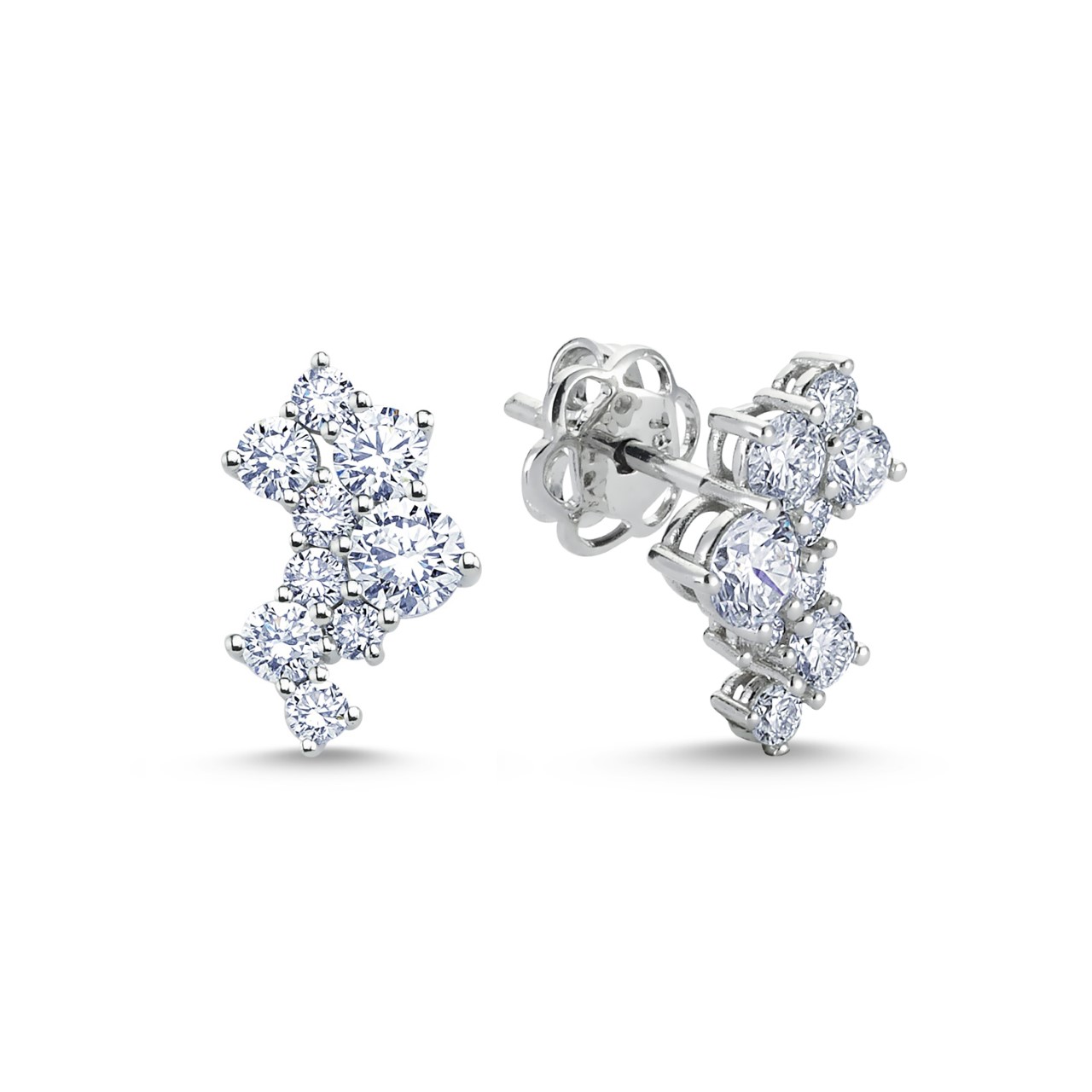 Brilliant Diamond Cluster Earrings