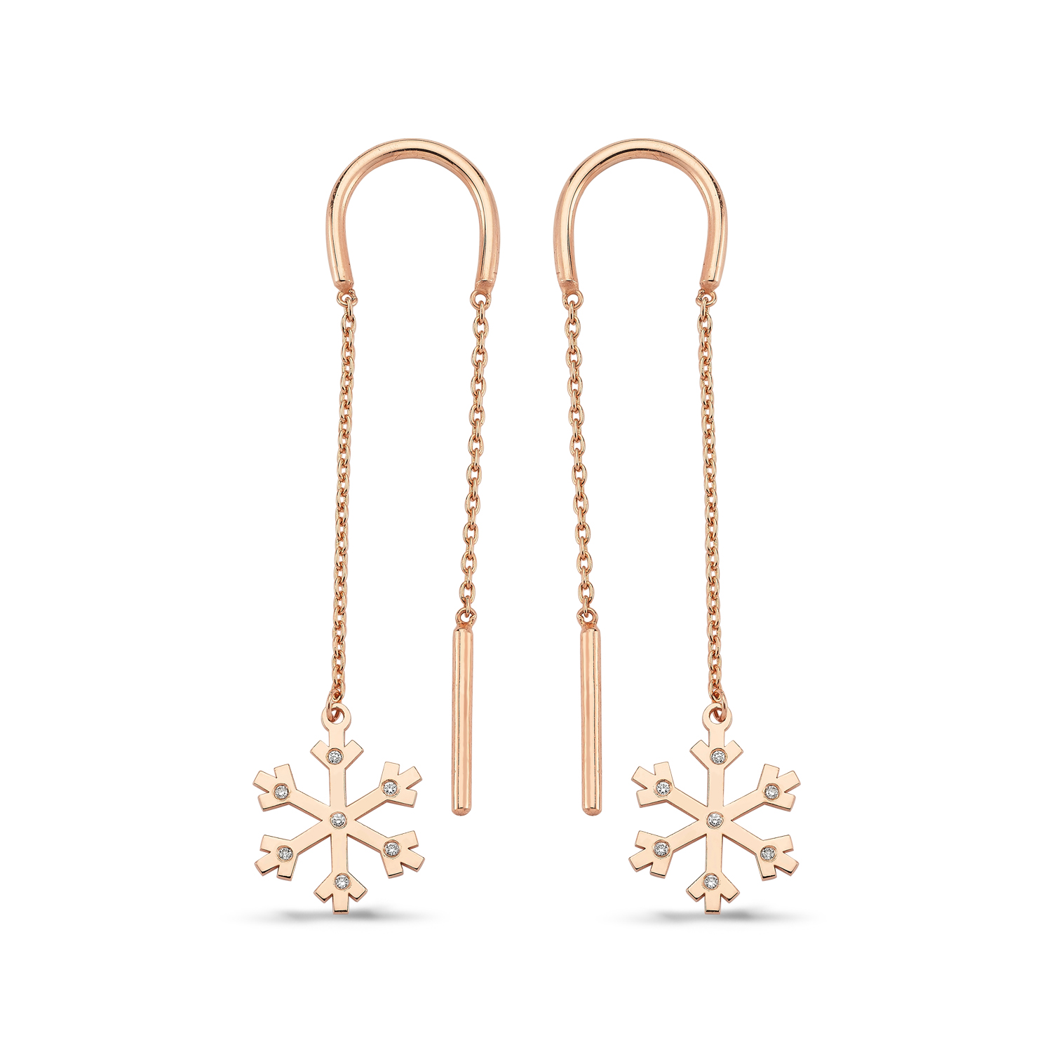 Brilliant Diamond Snow Flake Earrings