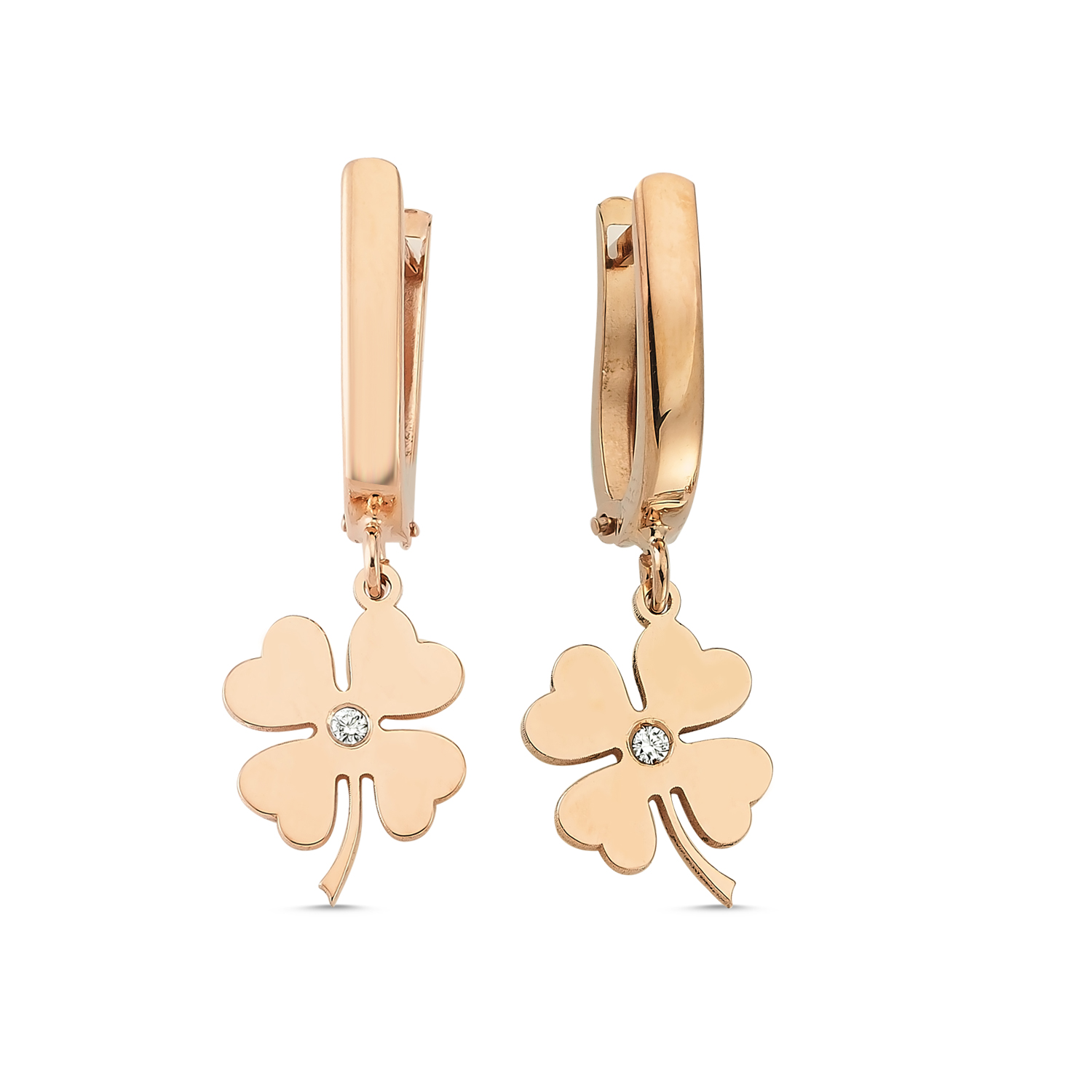 Brilliant Diamond Clover Earrings