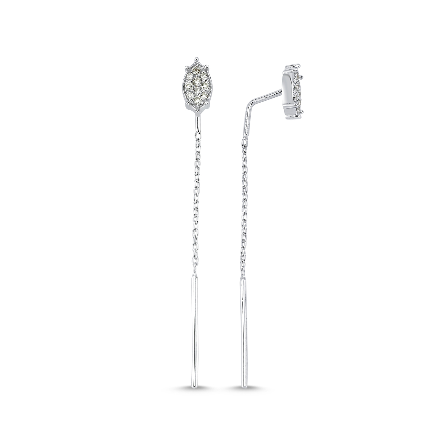 Diamond Marquise Chain Drop Earrings