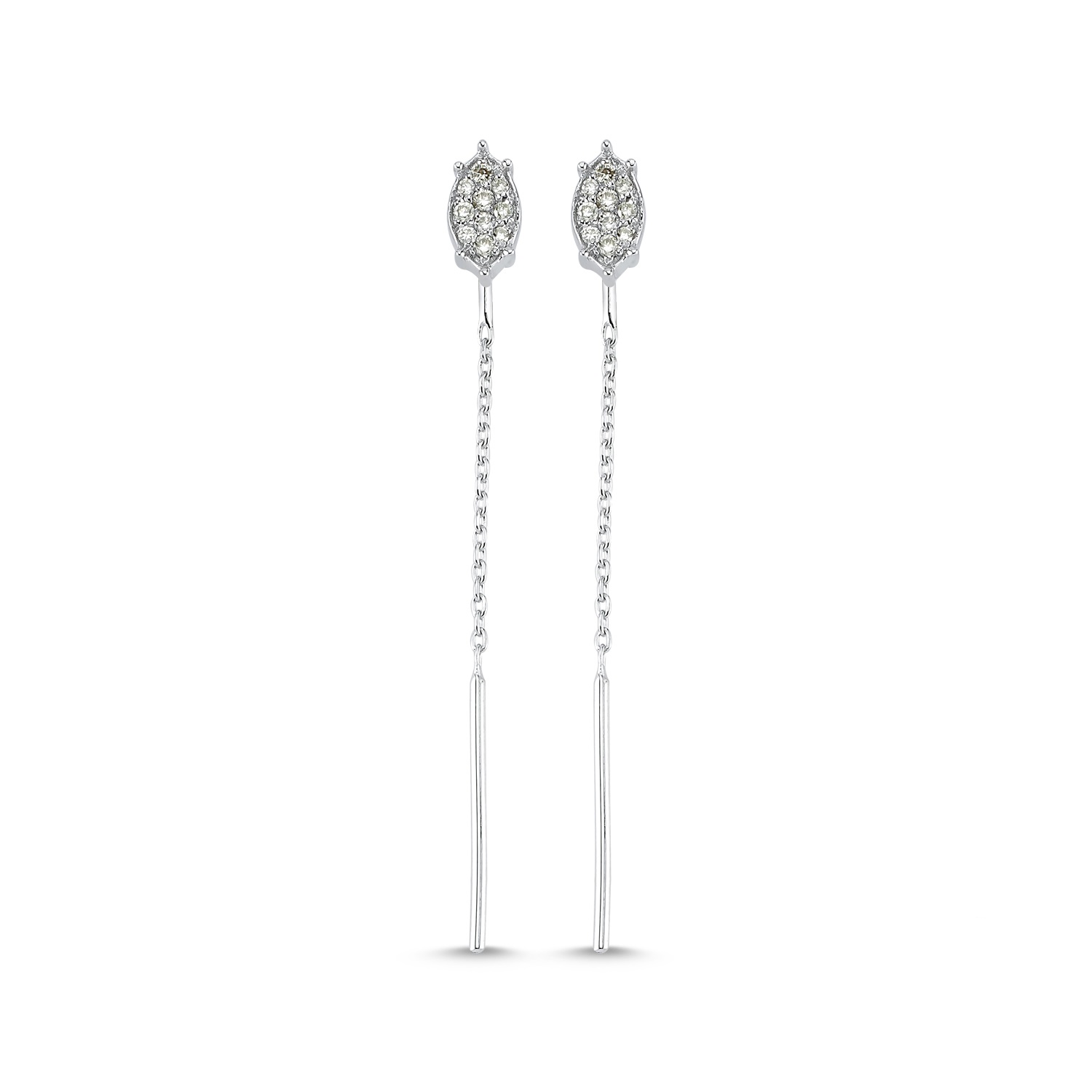 Diamond Marquise Chain Drop Earrings