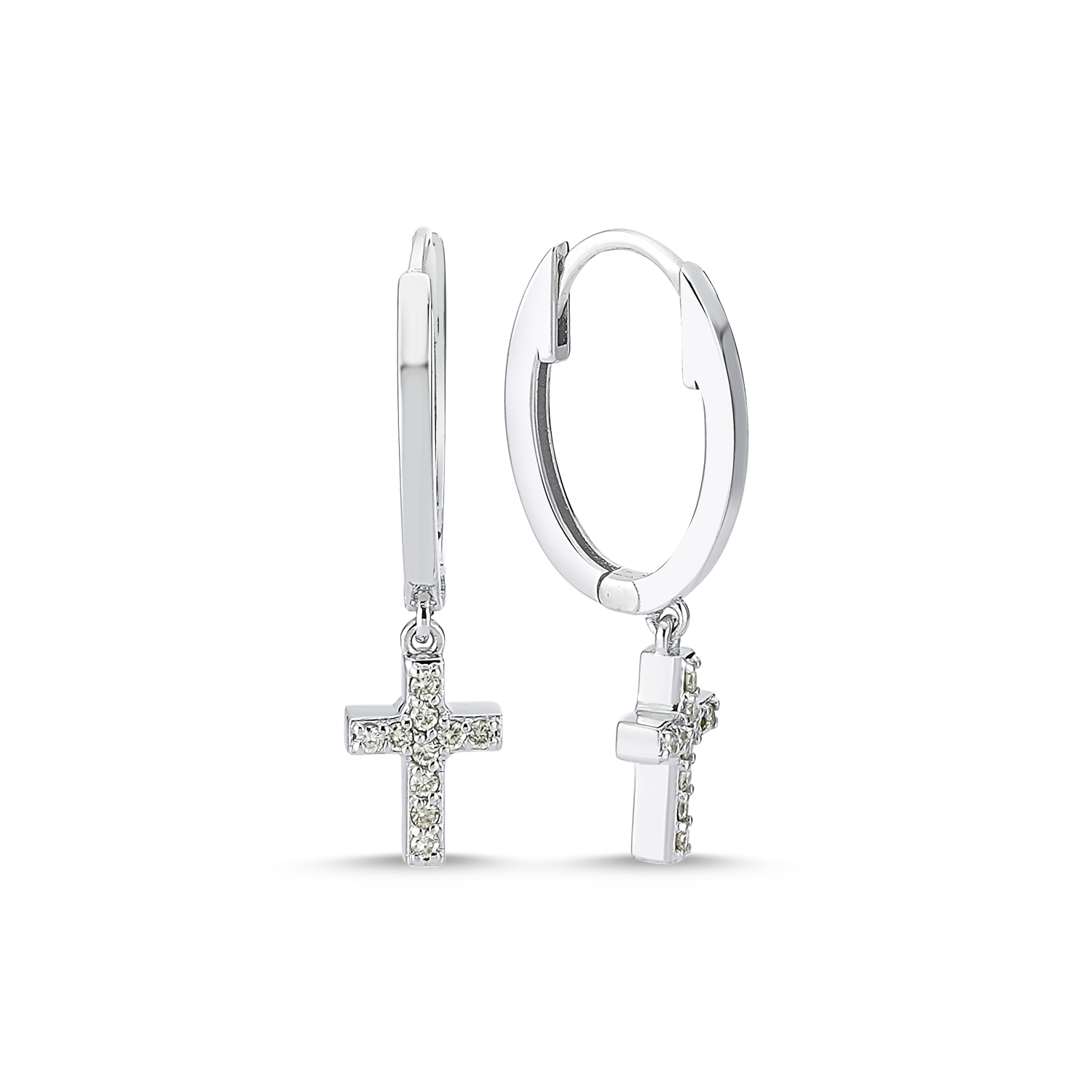 Cross Diamond Earrings