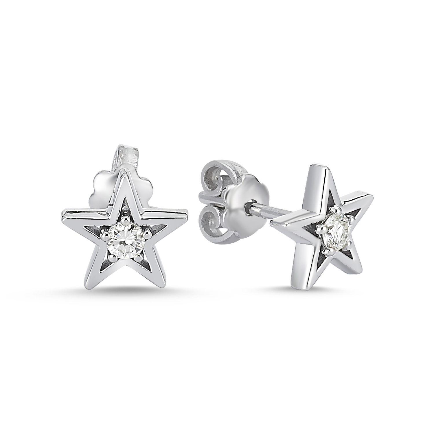 Diamond Star Shaped Earrings