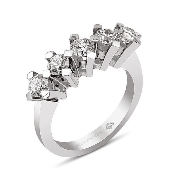 1.31 Carat Round Brilliant Diamond Wedding Ring