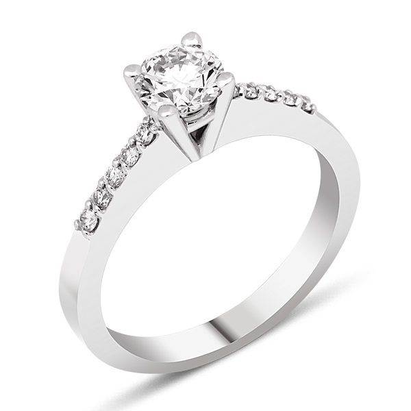 0.32 Carat Solitaire Round Brilliant Diamond Ring