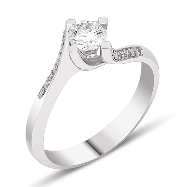 0.36 Carat Solitaire Round Brilliant Diamond Ring