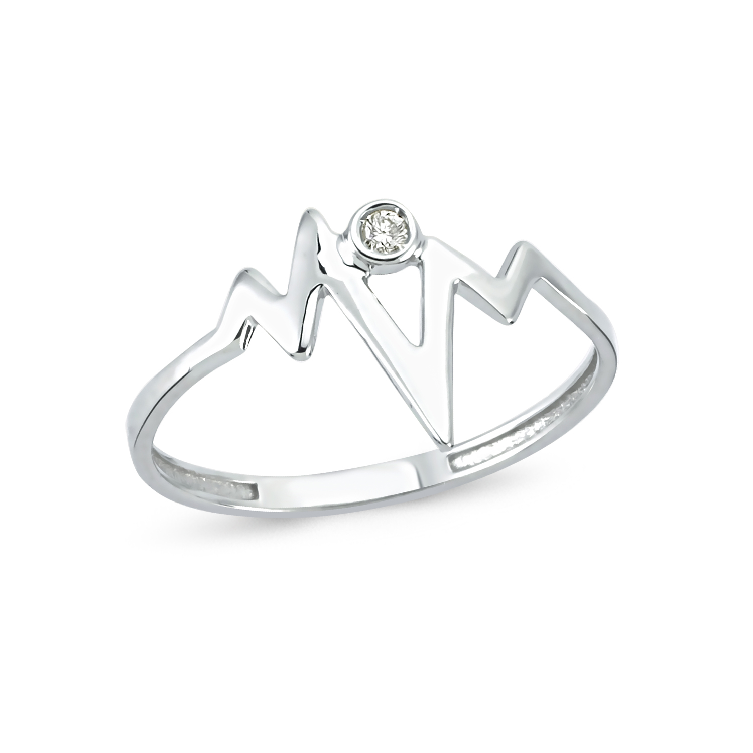 Brilliant Diamond Heart Rhythm Ring