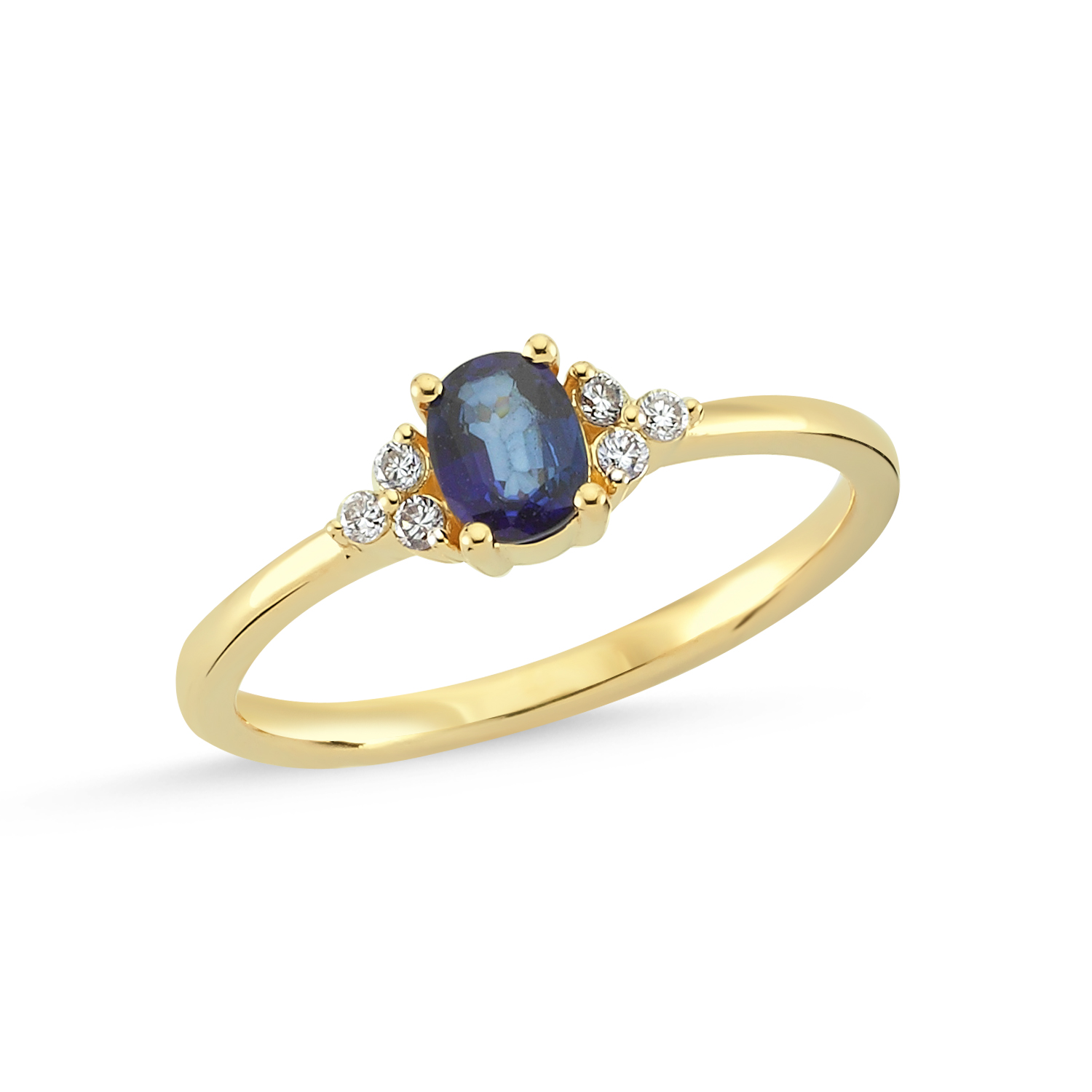 Oval Cut Sapphire and Diamond Ring