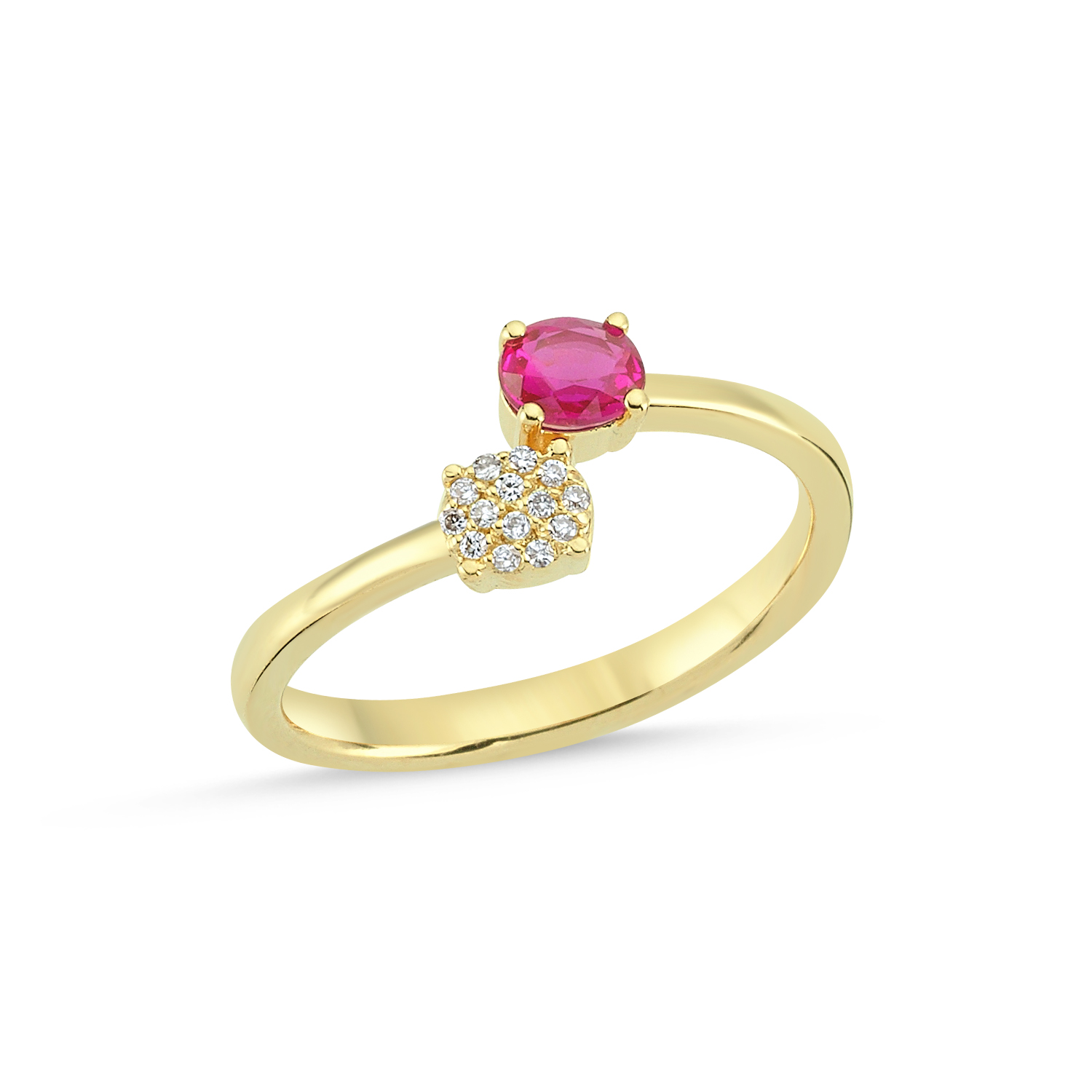 Oval Cut Ruby and Diamond Pave Ring