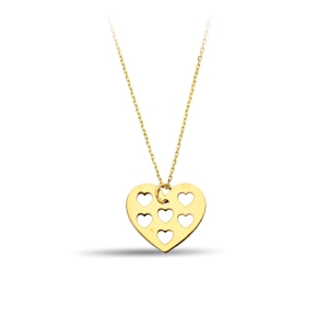 Heart Detailed Gold Necklace