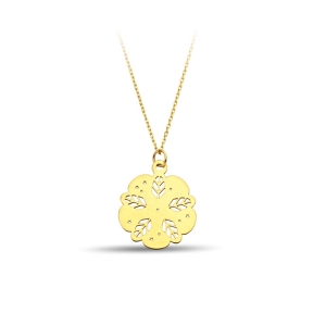 Leaf Patterned Gold Necklace