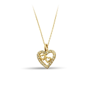 Heart Detailed Gold Necklace