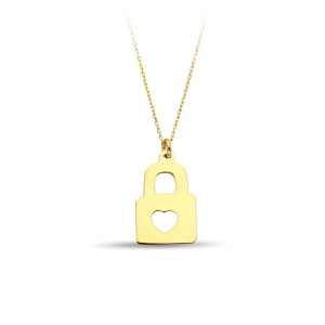 Lock of Heart Gold Necklace