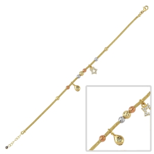 Zirconia Stoned Star Gold Bracelet