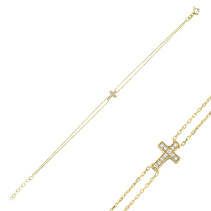 Diamond Cross Bracelet