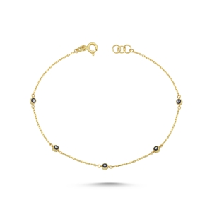 Enamel Evil Eye Gold Bracelet