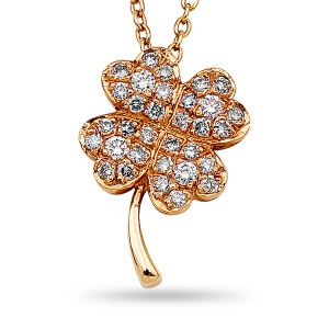 Clover Lucky Charm Diamond Necklace